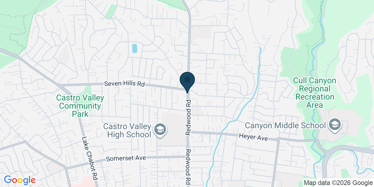 Map showing Castro Valley, Alameda County, CA