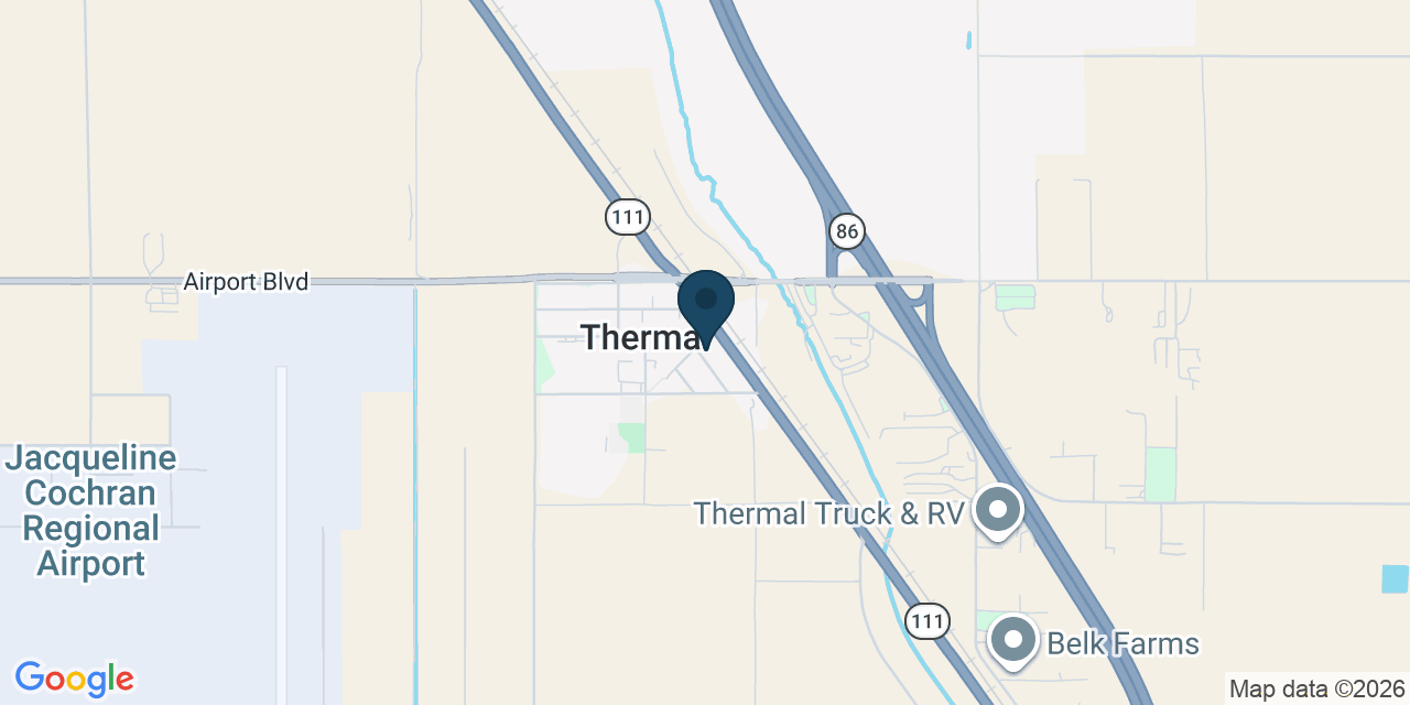 Map showing Thermal, Riverside County, CA