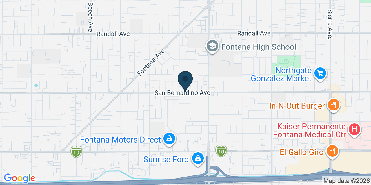 Map showing San Bernardino County, CA