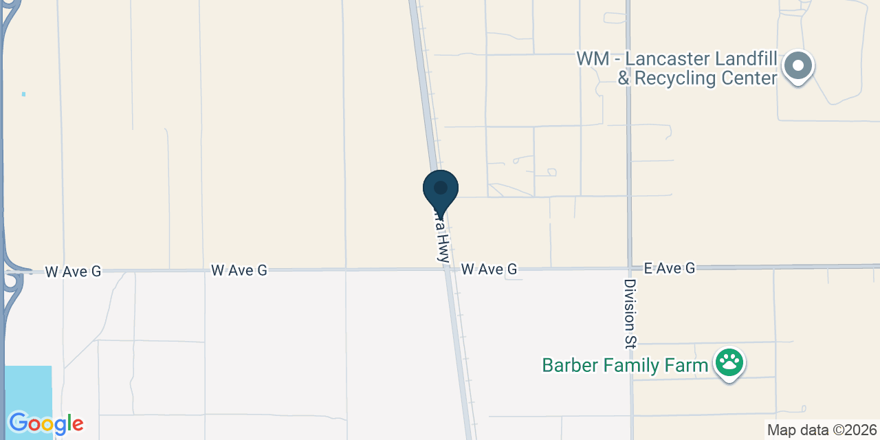 Map showing Lancaster, Los Angeles County, CA