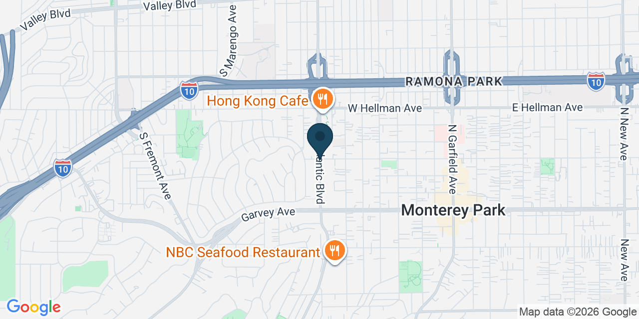 Map showing Monterey Park, Los Angeles County, CA