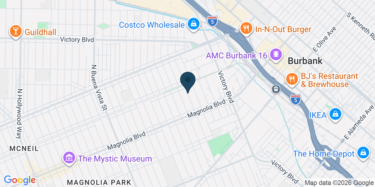 Map showing Burbank, Los Angeles County, CA