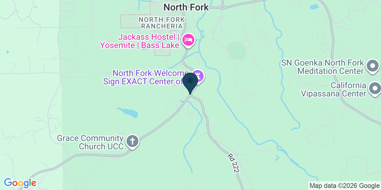 Map showing North Fork, Madera County, CA