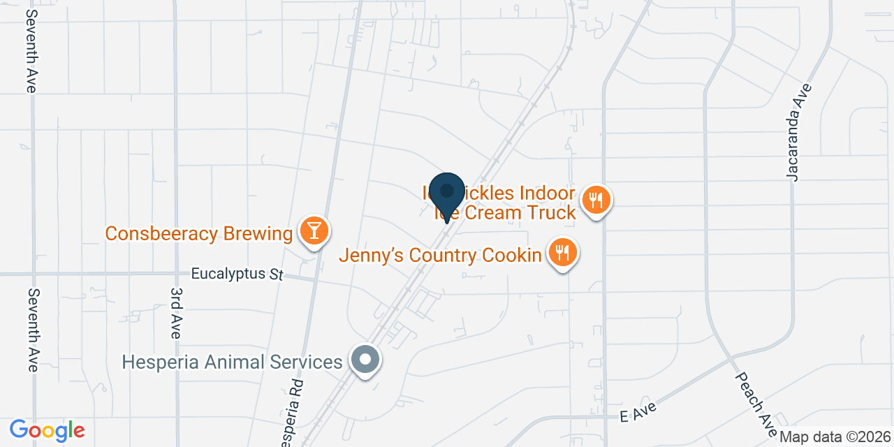 Map showing Hesperia, San Bernardino County, CA