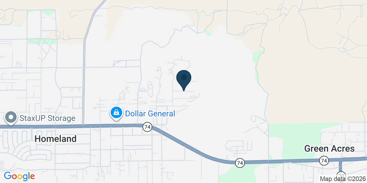 Map showing Homeland, Riverside County, CA