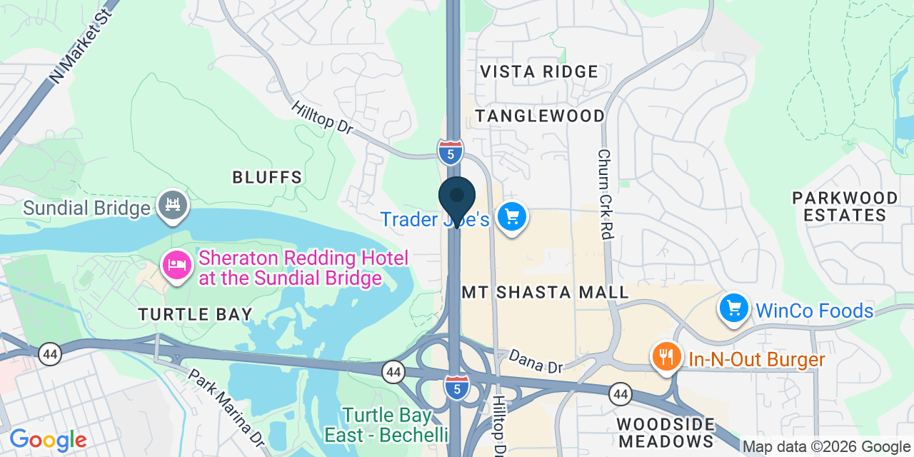 Map showing Redding, Shasta County, CA