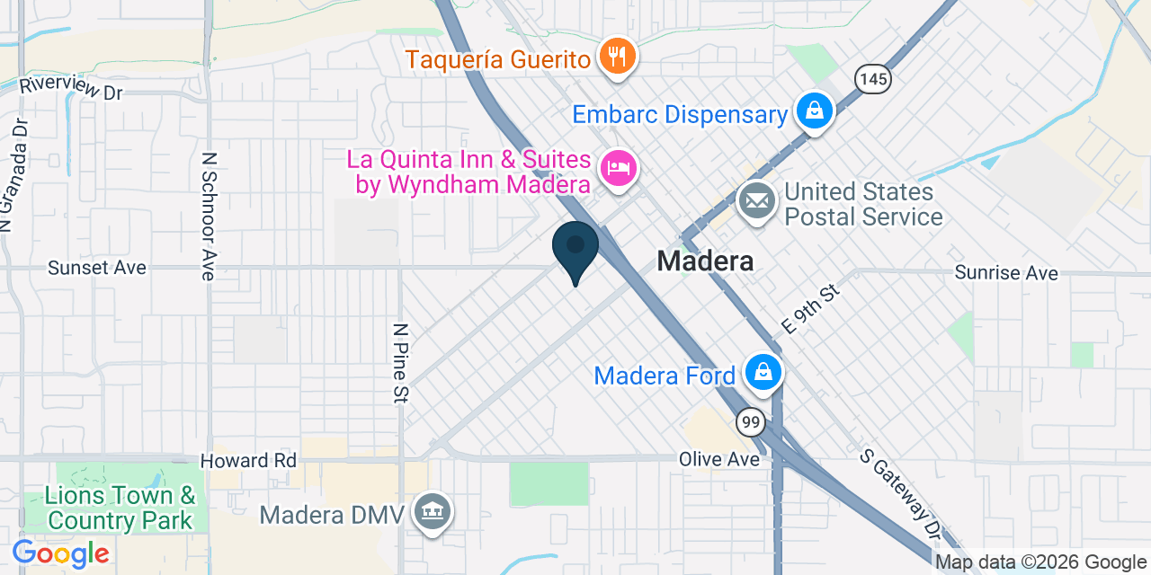 Map showing Madera, Madera County, CA