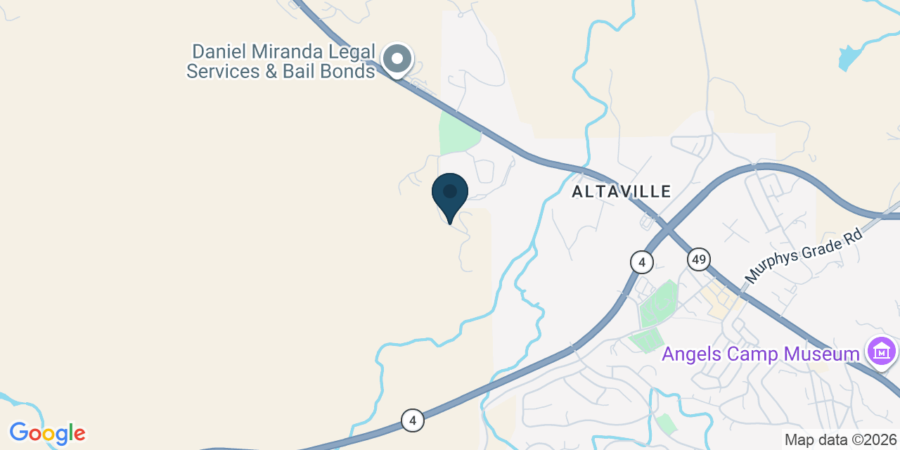 Map showing Calaveras County, CA