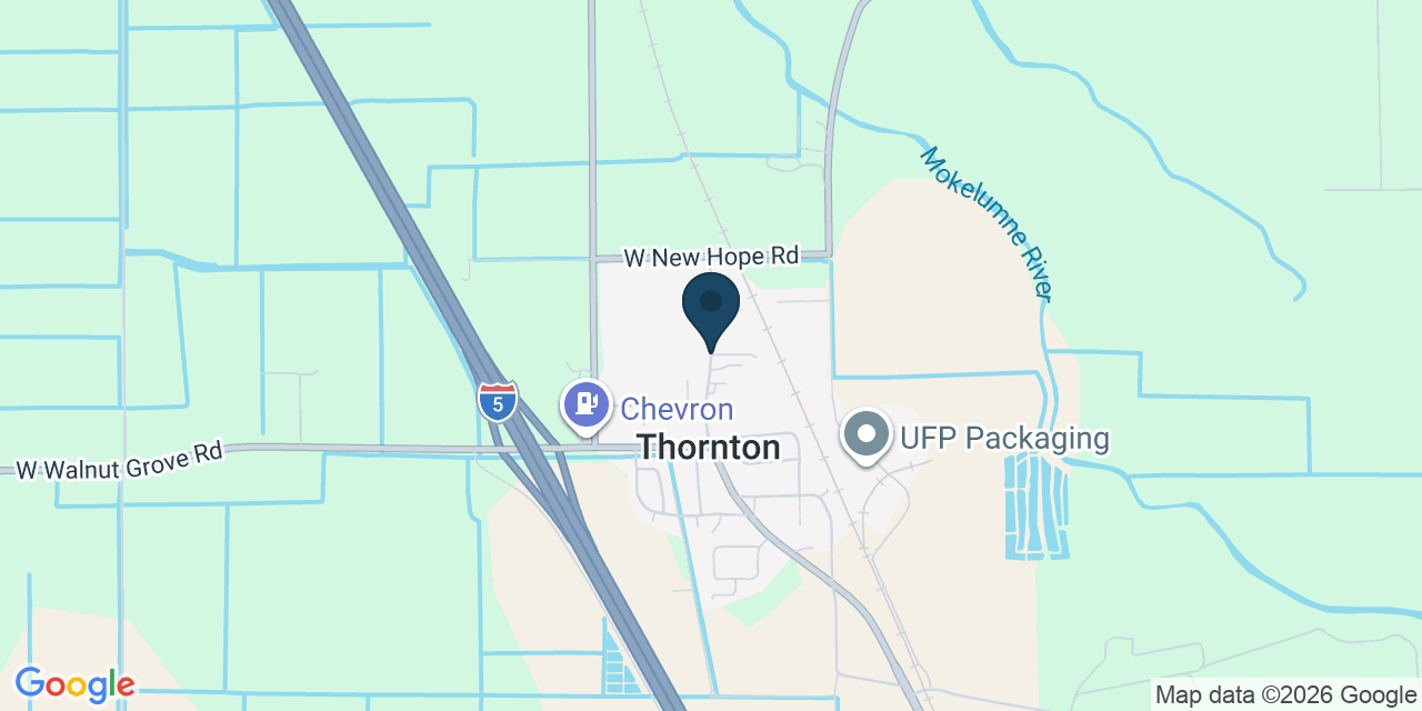 Map showing Thornton, San Joaquin County, CA