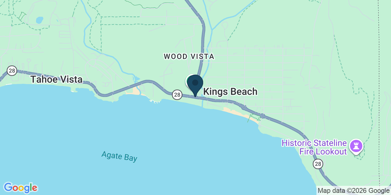Map showing Kings Beach, Placer County, CA