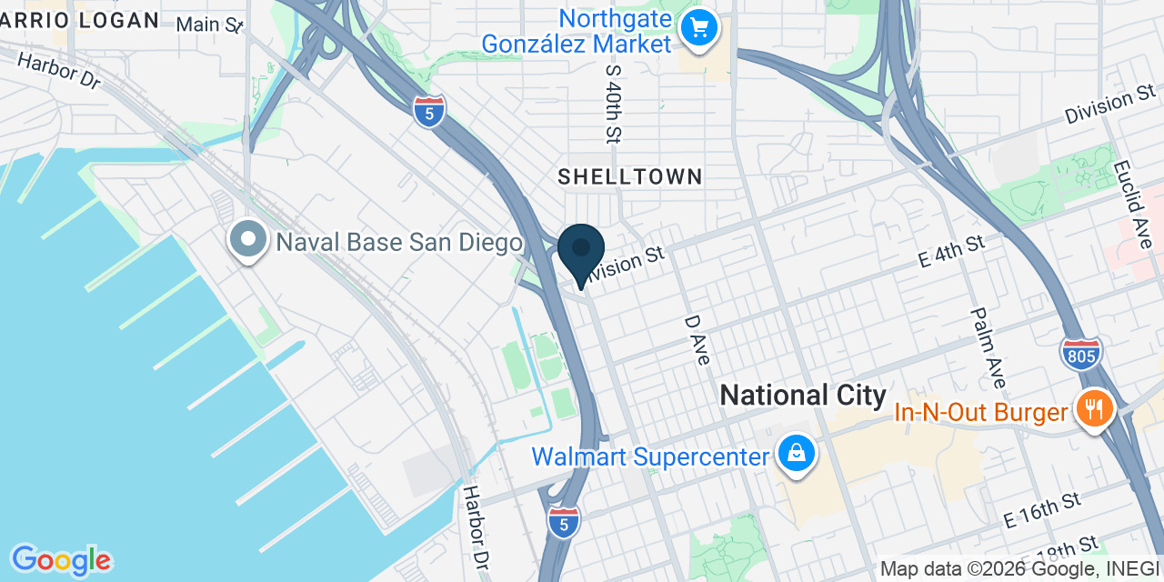 Map showing National City, San Diego County, CA