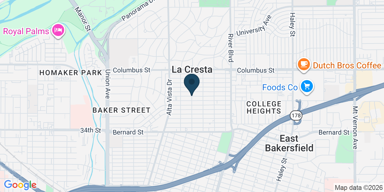 Map showing Kern County, CA
