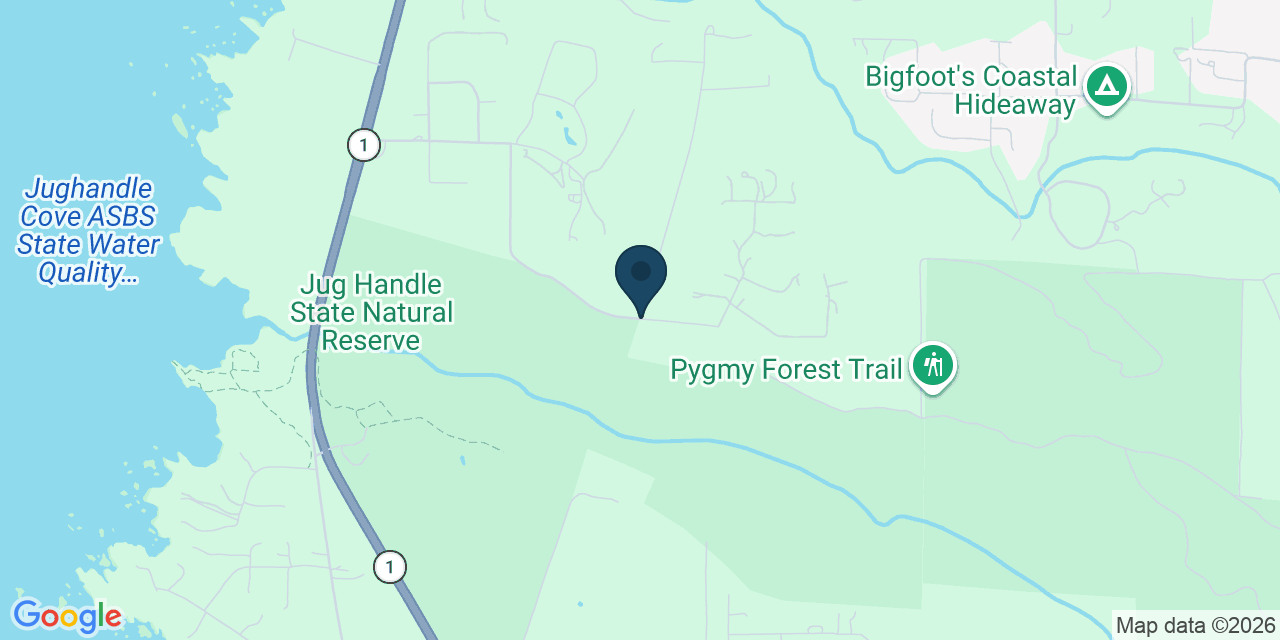 Map showing Mendocino County, CA