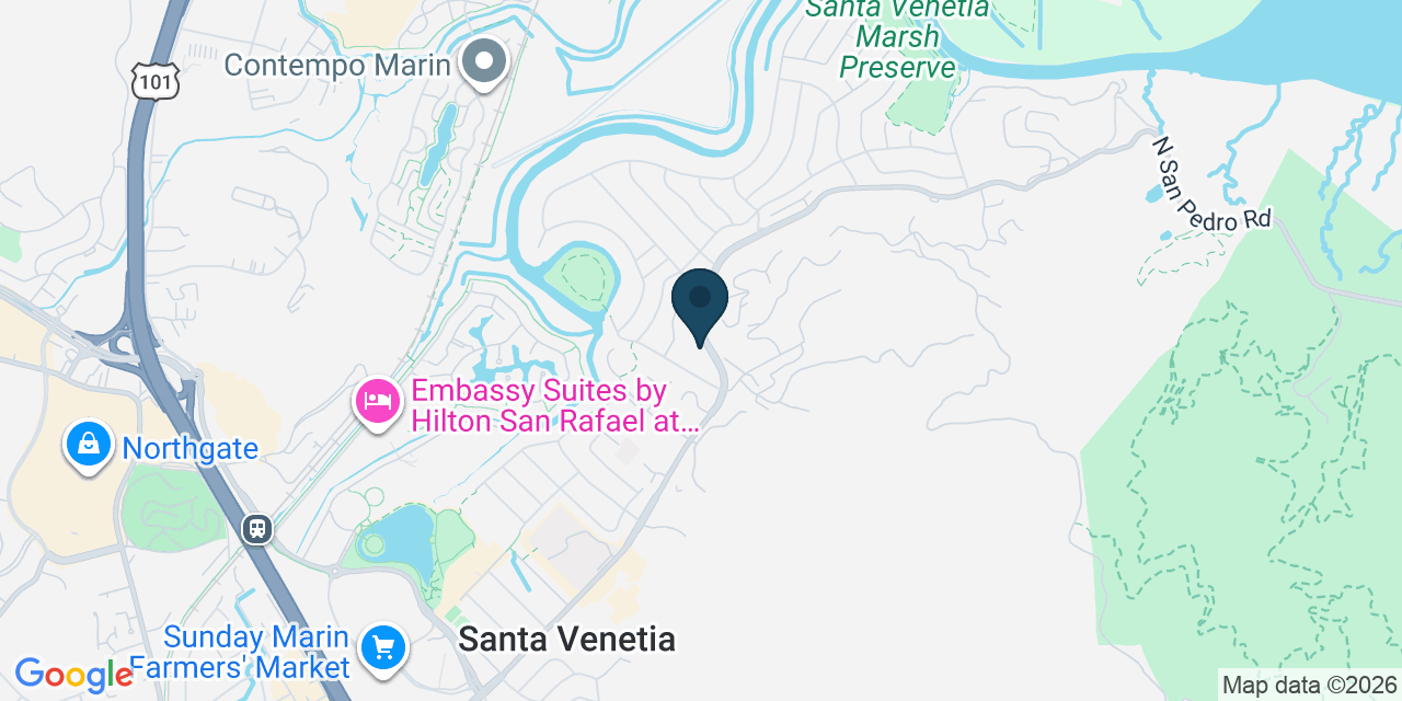 Map showing San Rafael, Marin County, CA