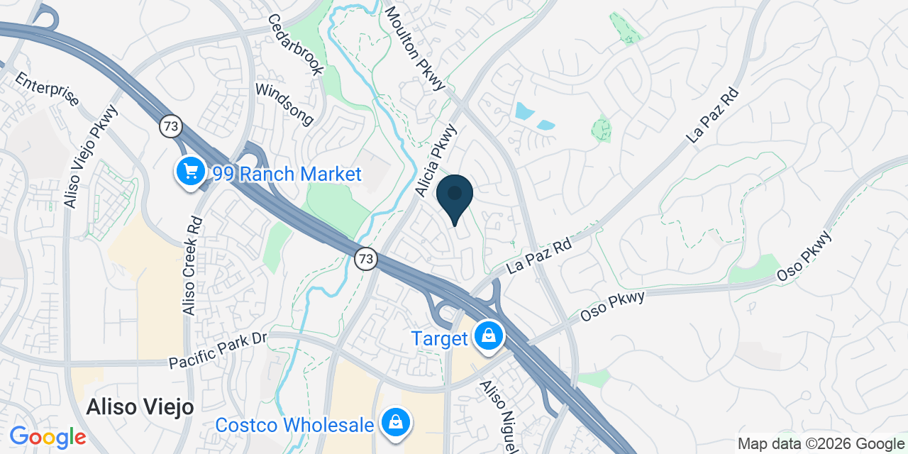 Map showing Aliso Viejo, Orange County, CA
