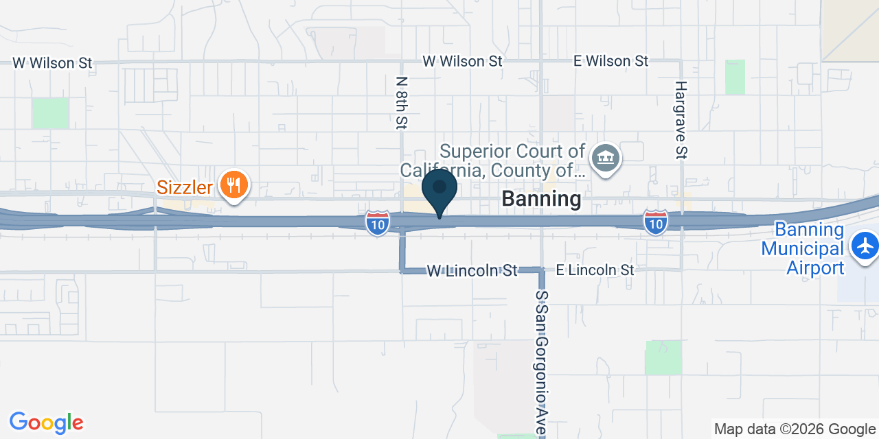 Map showing Banning, Riverside County, CA