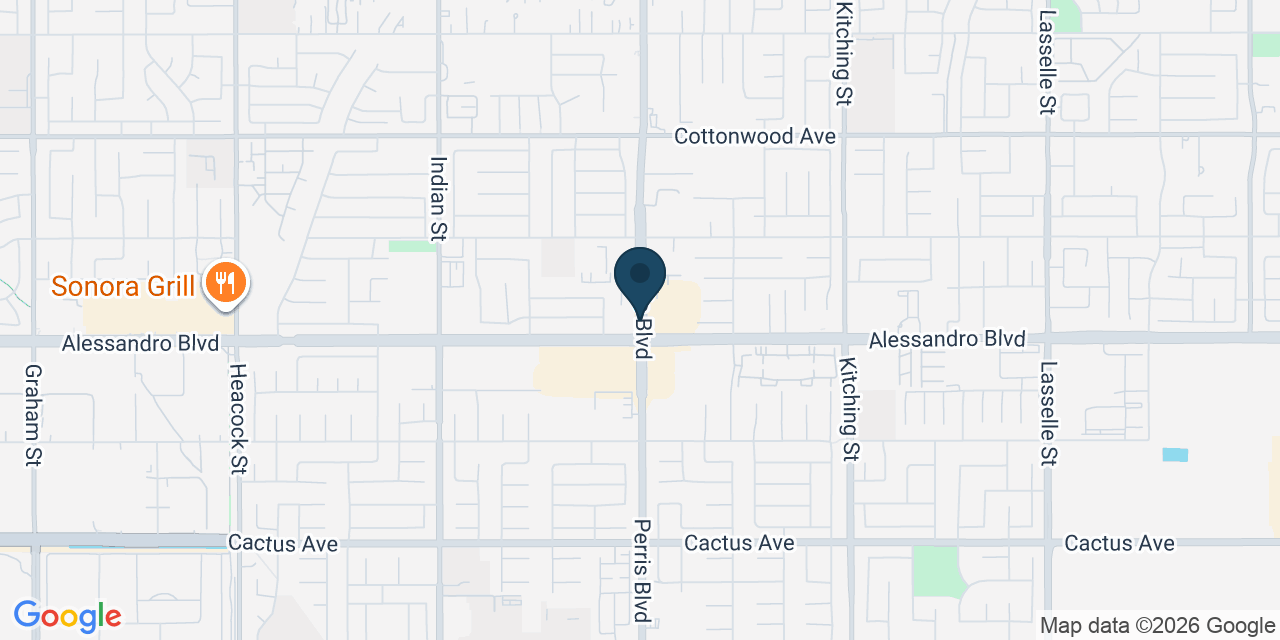 Map showing Moreno Valley, Riverside County, CA