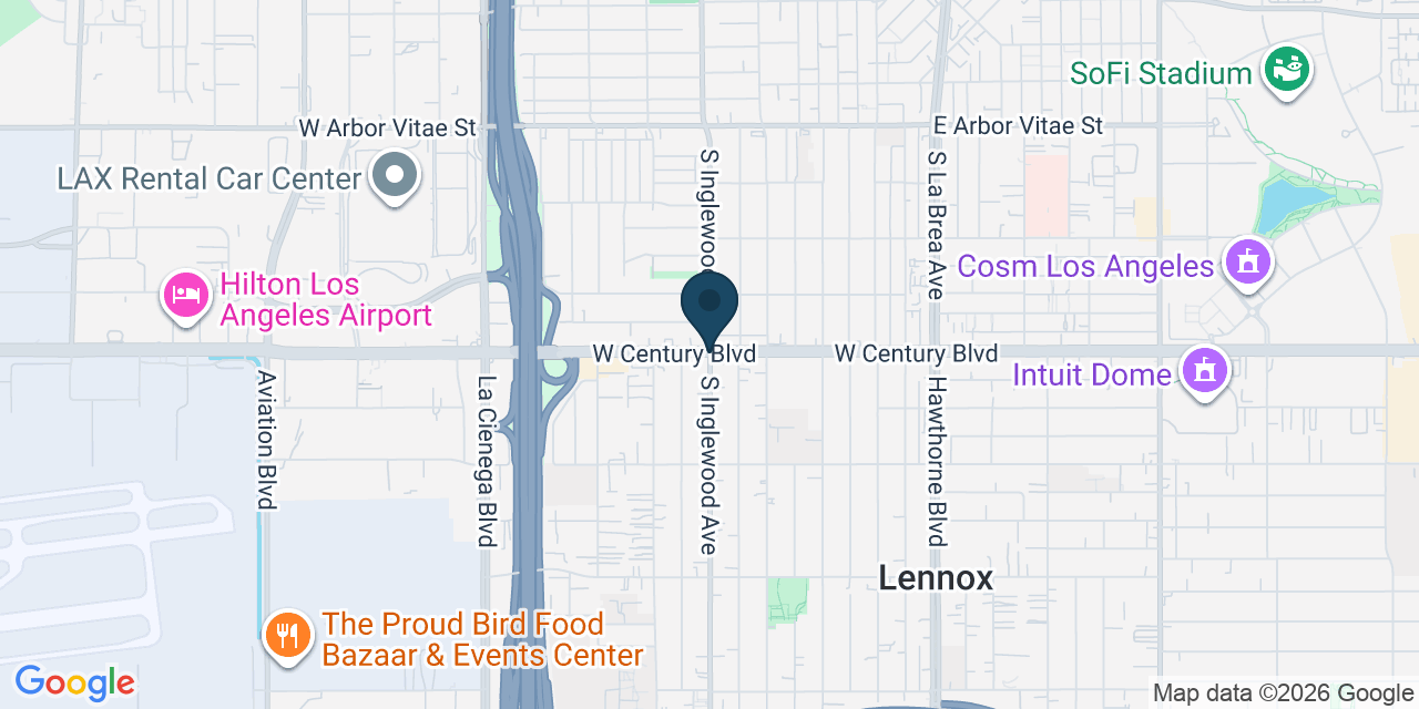Map showing Inglewood, Los Angeles County, CA