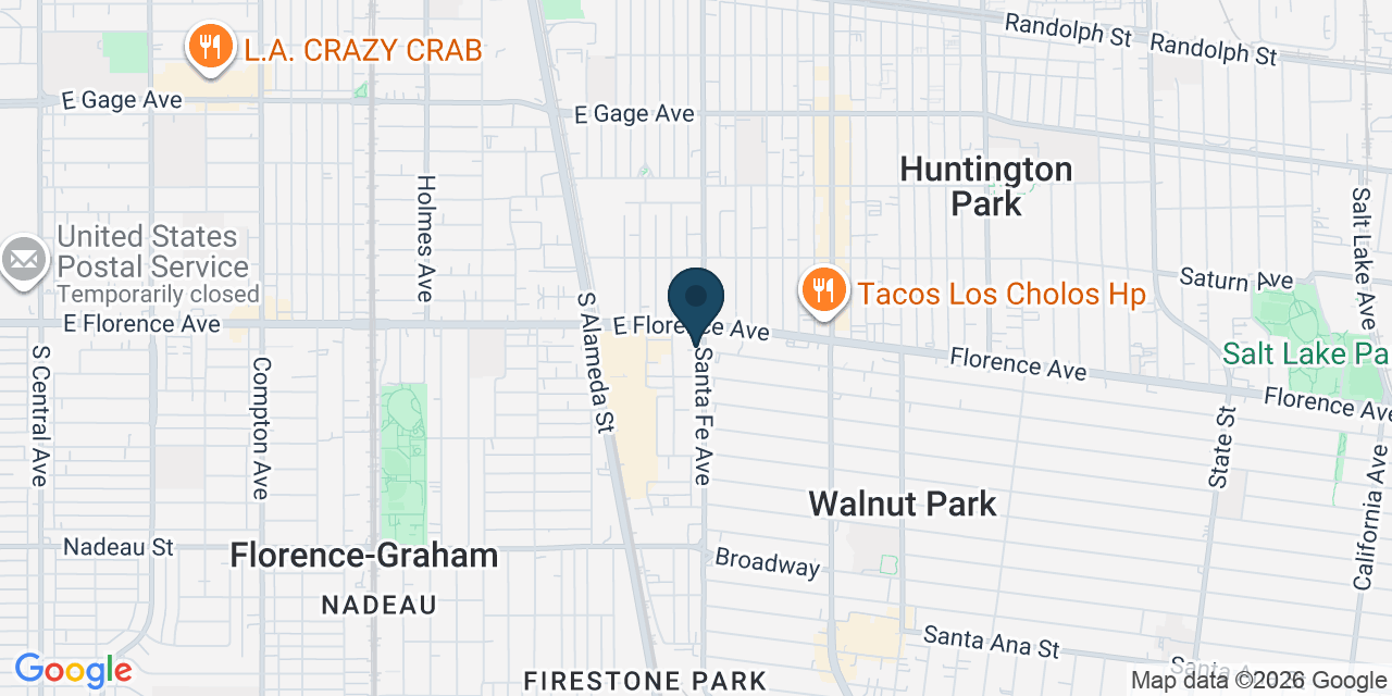 Map showing Huntington Park, Los Angeles County, CA