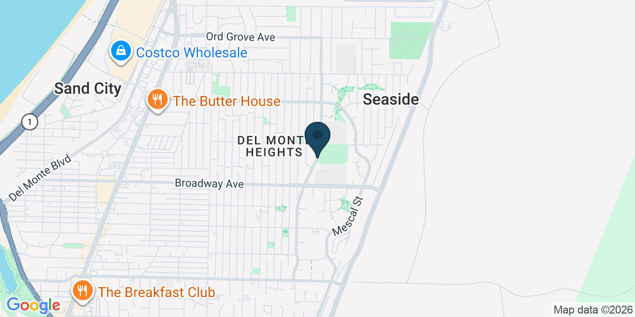 Map showing Seaside, Monterey County, CA