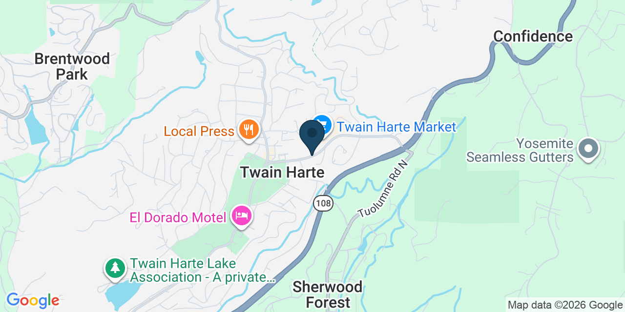 Map showing Twain Harte, Tuolumne County, CA