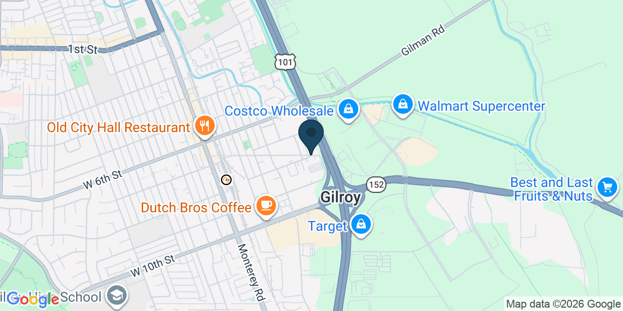 Map showing Gilroy, Santa Clara County, CA