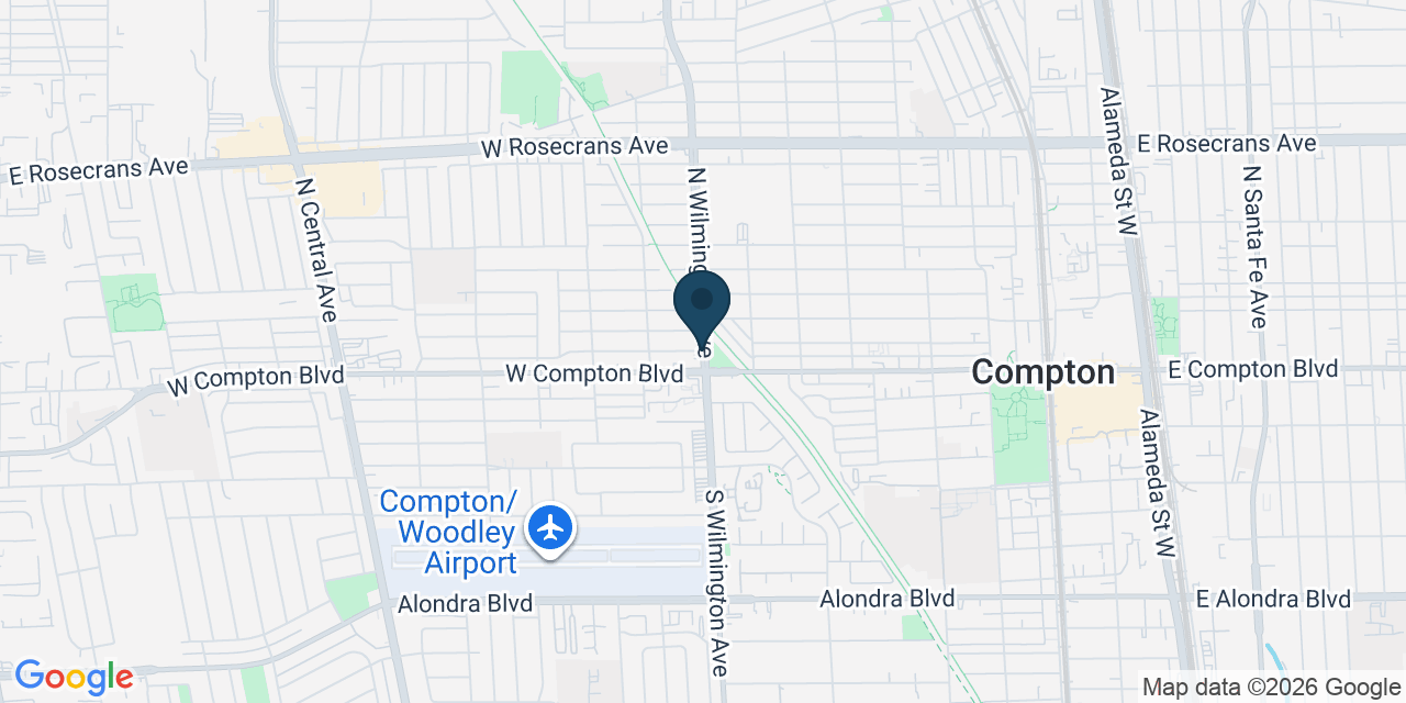 Map showing Compton, Los Angeles County, CA