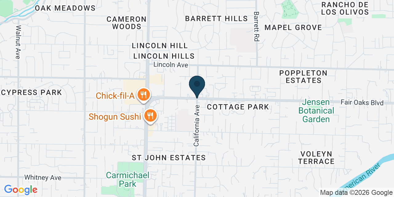 Map showing Carmichael, Sacramento County, CA