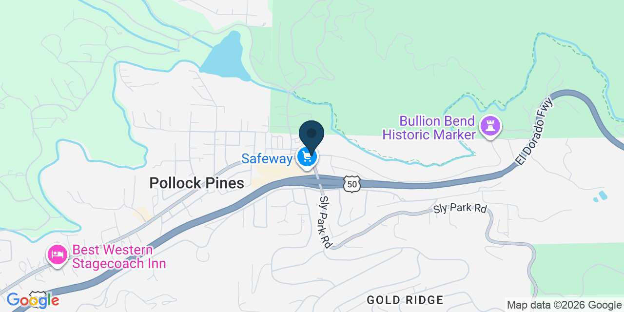 Map showing Pollock Pines, El Dorado County, CA
