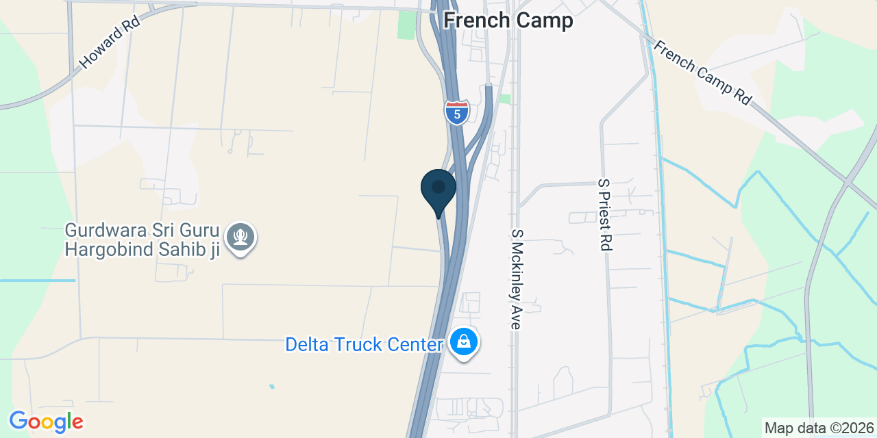 Map showing French Camp, San Joaquin County, CA
