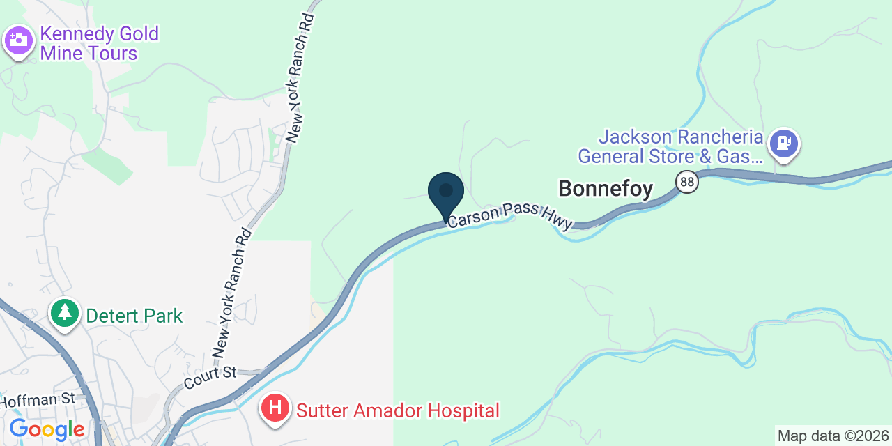Map showing Amador County, CA