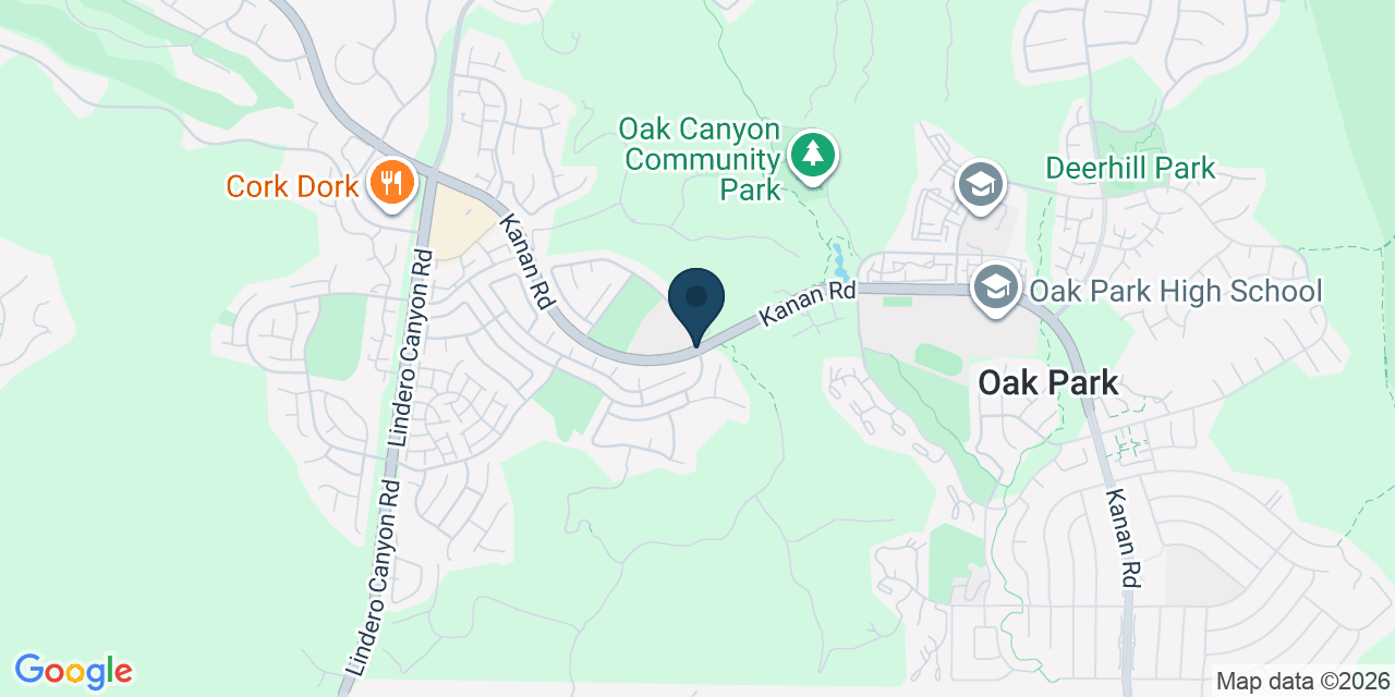 Map showing Oak Park, Ventura County, CA