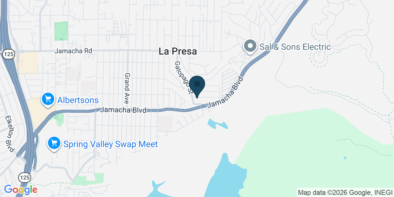Map showing Spring Valley, San Diego County, CA