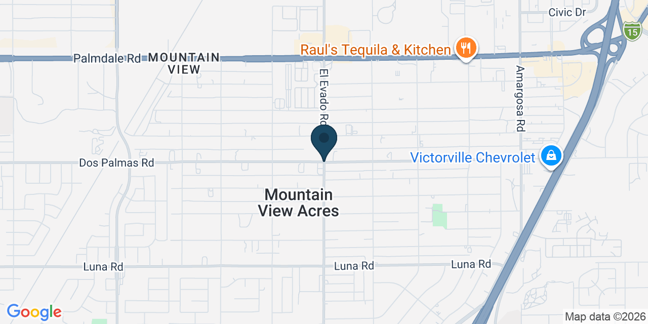 Map showing Mountain View Acres, San Bernardino County, CA