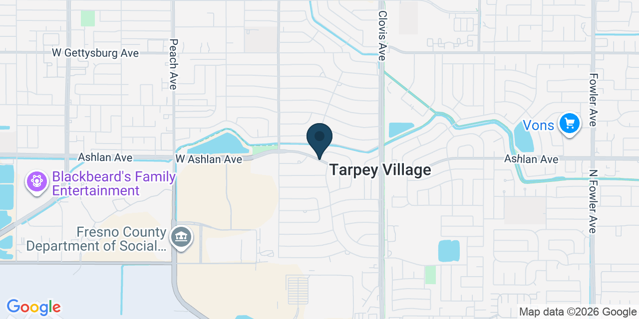 Map showing Tarpey Village, Fresno County, CA