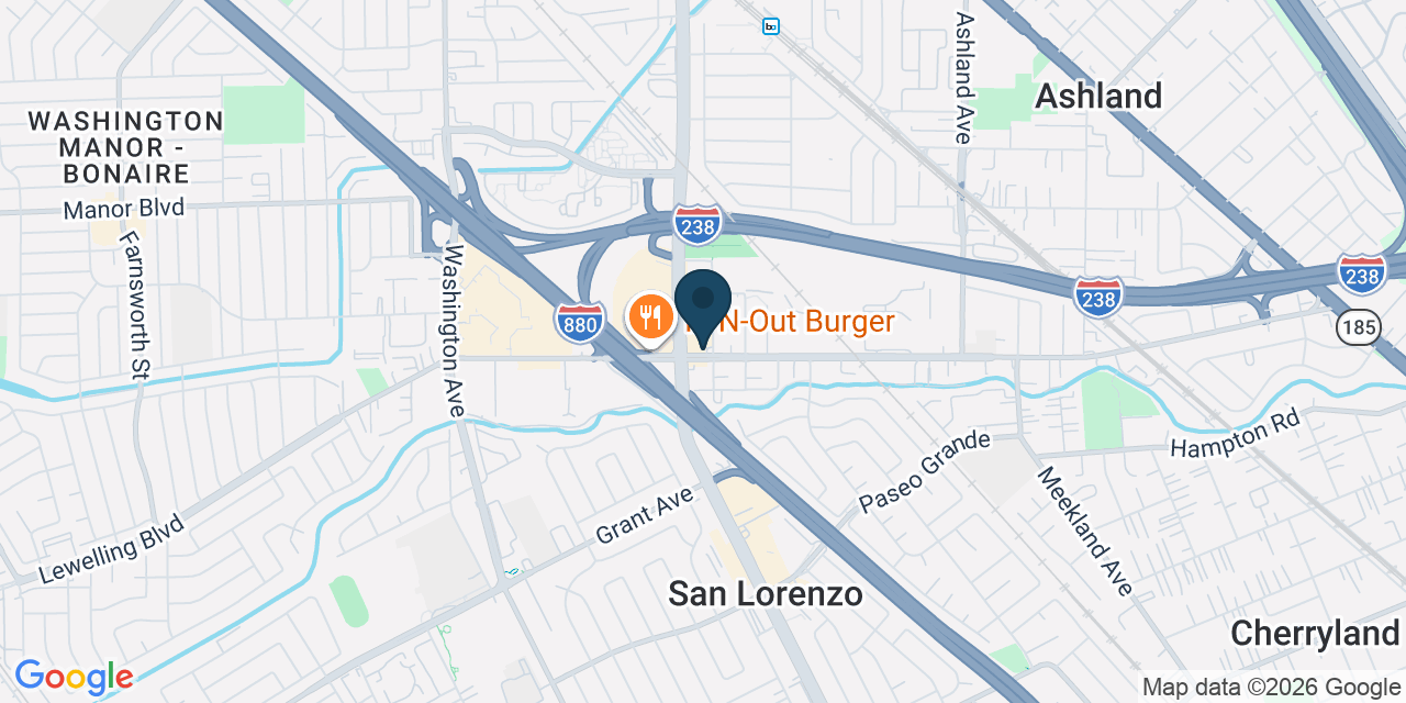 Map showing San Lorenzo, Alameda County, CA