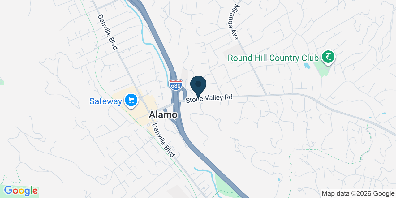 Map showing Alamo, Contra Costa County, CA