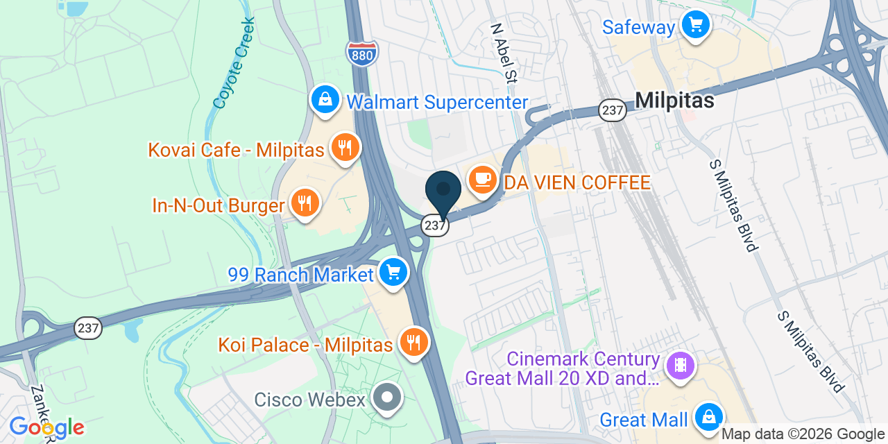 Map showing Milpitas, Santa Clara County, CA