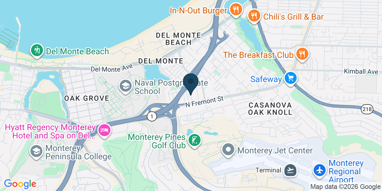 Map showing Monterey, Monterey County, CA