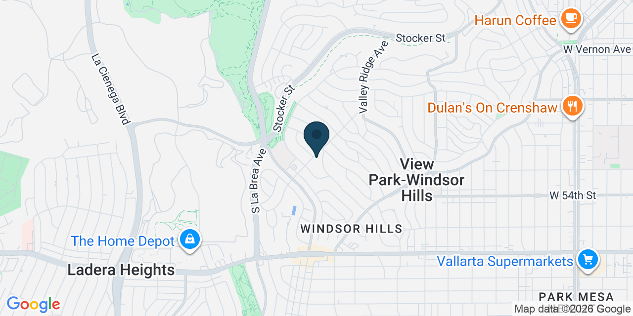 Map showing View Park-Windsor Hills, Los Angeles County, CA