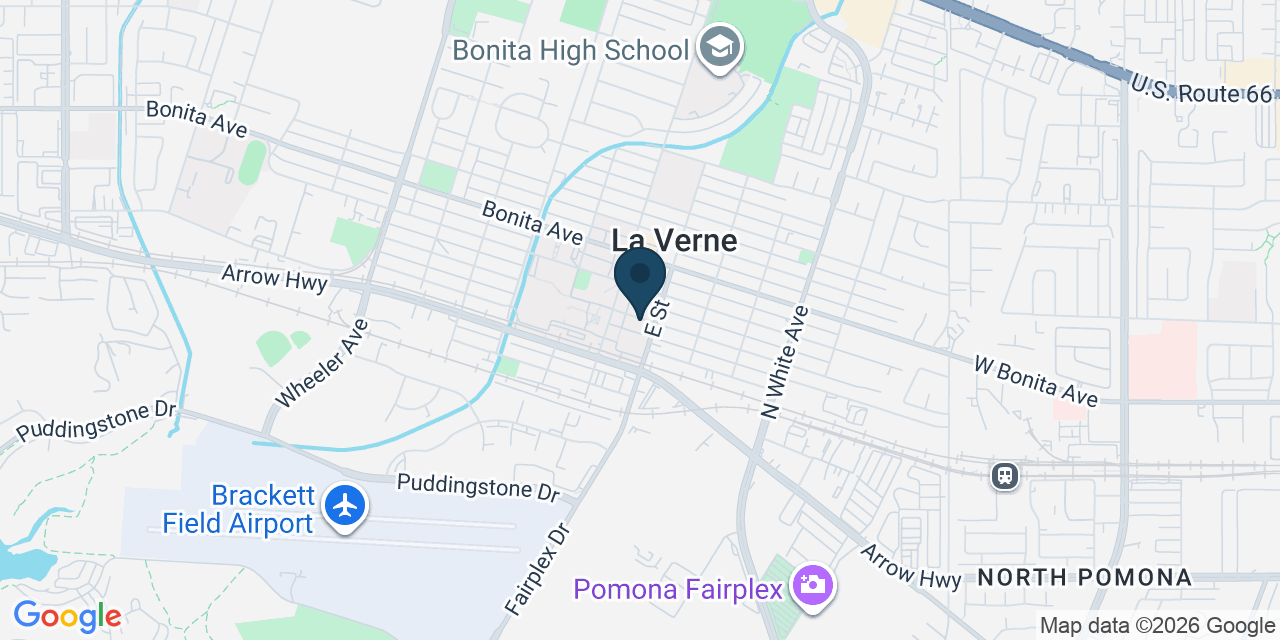 Map showing La Verne, Los Angeles County, CA