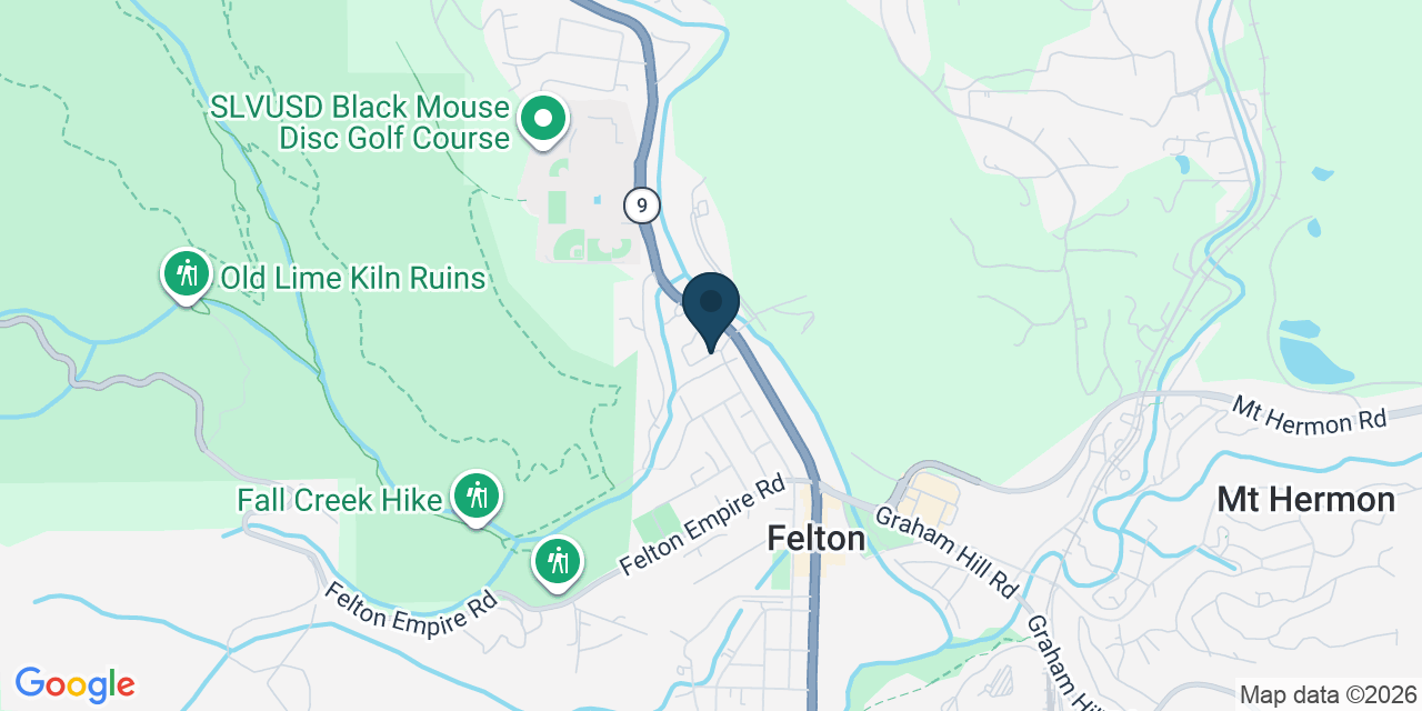 Map showing Felton, Santa Cruz County, CA