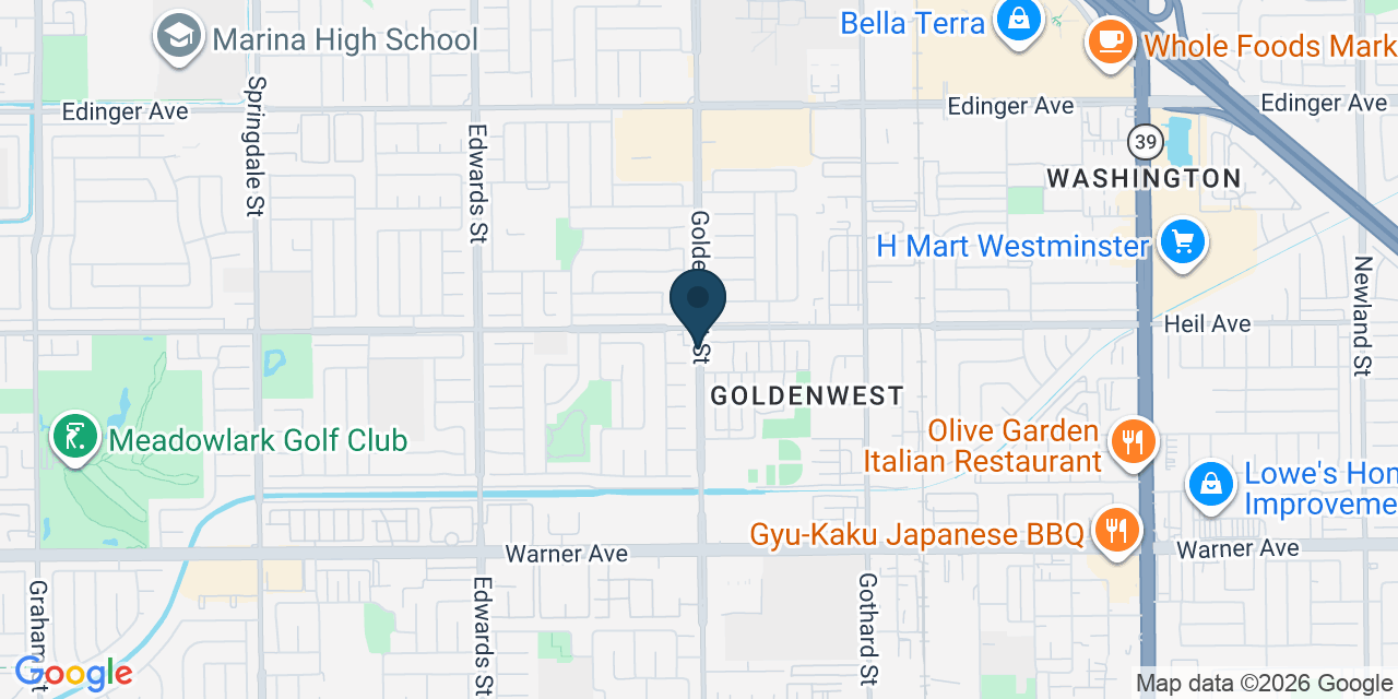 Map showing Orange County, CA