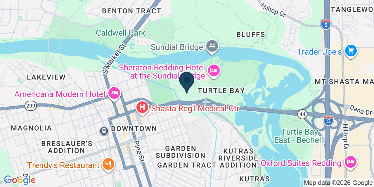 Map showing Redding, Shasta County, CA