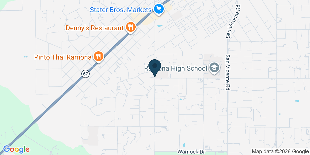 Map showing Ramona, San Diego County, CA
