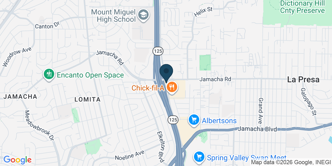 Map showing Spring Valley, San Diego County, CA