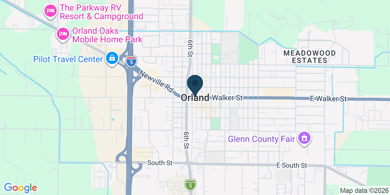 Map showing Orland, Glenn County, CA