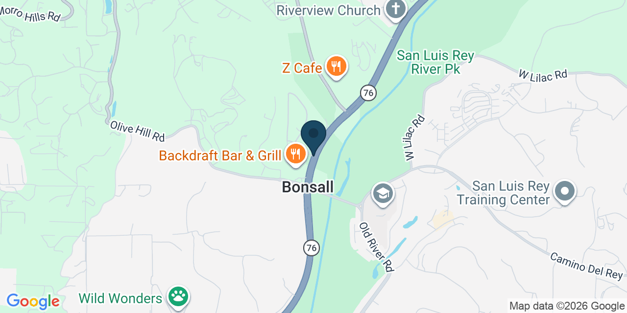 Map showing San Diego County, CA
