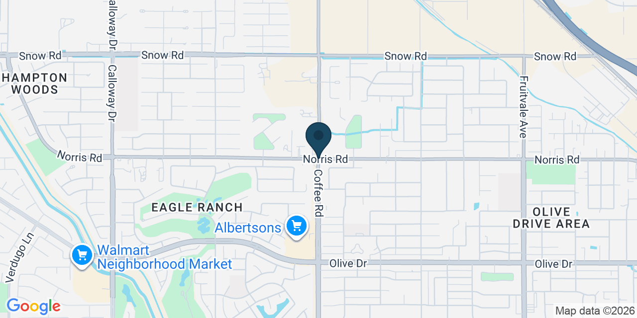 Map showing Bakersfield, Kern County, CA