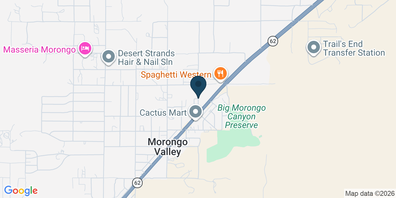 Map showing Morongo Valley, San Bernardino County, CA